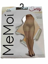 MeMoi' Curvy Ultra Sheer Control Top Pantyhose, French Coffee, Plus Size 3X-4X