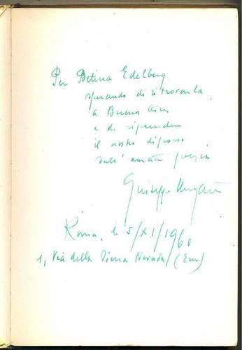 Giuseppe UNGARETTI - Il taccuino del vecchio - dedica autografa SIGNED 1º ed - Imagen 2 de 2