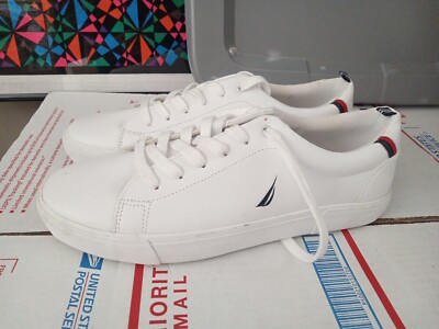 Nautica Graves Mens 12 White Casual Loafer LowTop Lace Up Shoe Sneakers  T3#23 | eBay