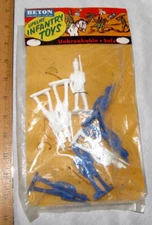 Bergen Toy & Novelty Co (BETON) header card with 8 cadets toy soldiers