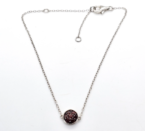 Red Ruby stationary sterling silver adjustable ankle bracelet 7 to 9 inches long - Picture 2 of 7