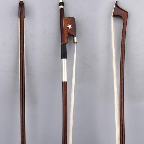 D.Peccatte Copy Master Antique Snakewood Cello Bow 4/4 Parisan eye Silver Heavy - Picture 2 of 12