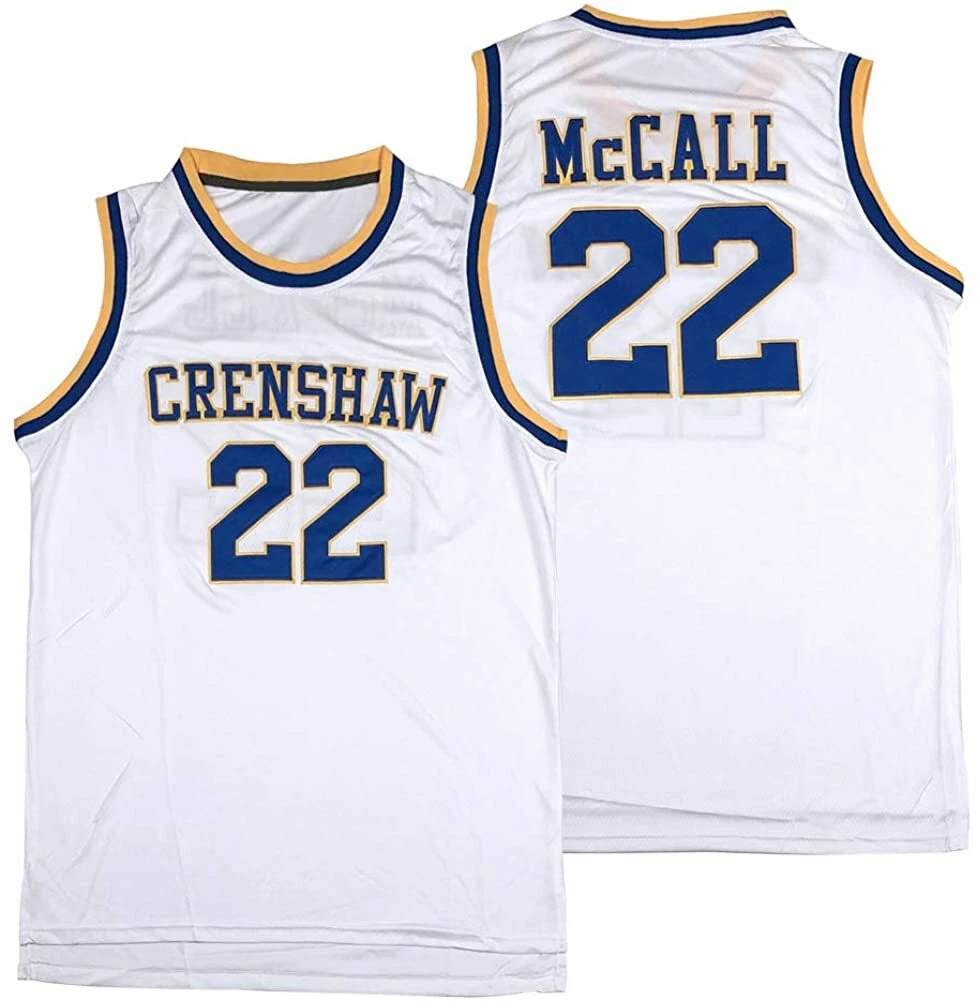 BG basketball jerseys CRENSHAW 22 McCALL jersey Embroidery sewing Outdoor  sportswear Hip-hop culture movie yellow black summer