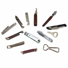 Vintage Lot of (13) Bottle Openers Tap Boy w/Corkscrew Made in USA
