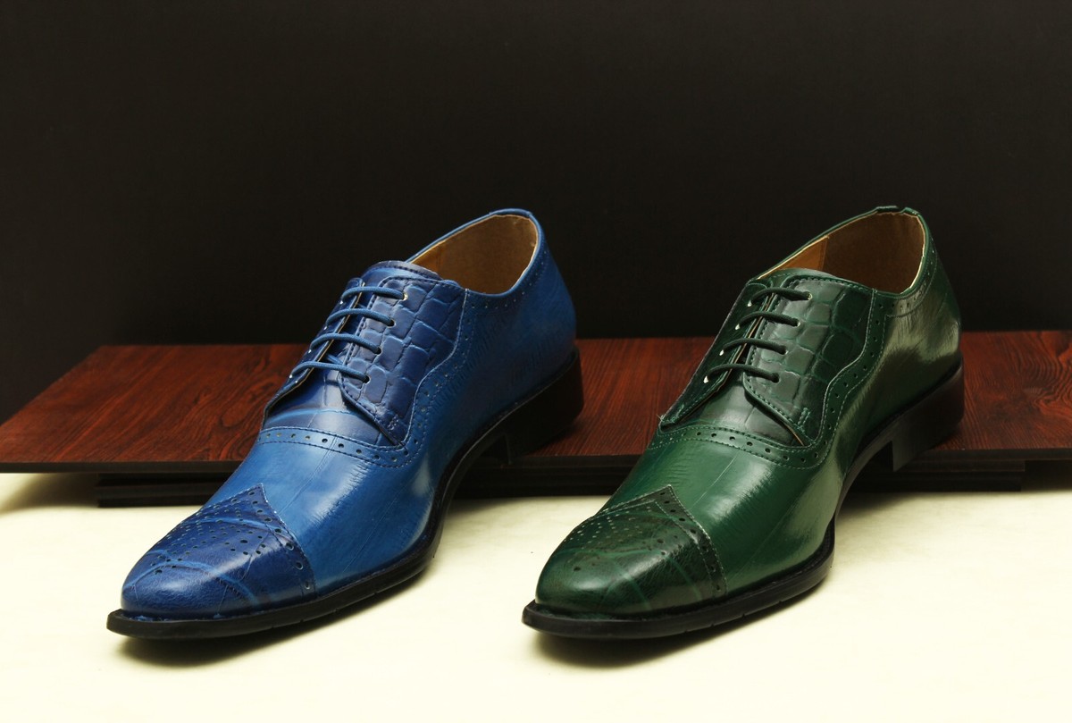 LIBERTYZENO Mens Genuine Leather Croco EEL Print Wingtip  display picture 3