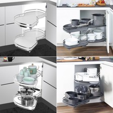 Blind Corner Cabinet Pull Out Organizer Swing Tray, Soft Close Storage 2 Baskets