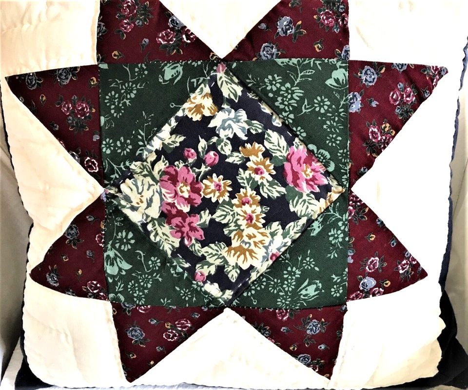 Quilted Star Pillow from American Pacific 16" Square Decorative Throw Pillow - Image 2 of 4