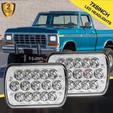 Pair 7x6 5x7 Led Headlights Highlow Beam For 1976-1986 Ford F150 F-150 Pickup