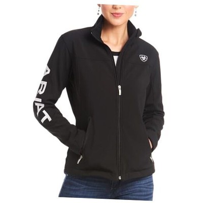 Women's New Team Softshell Jacket Medium Black