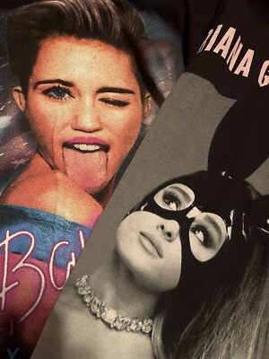   Bundle Of Miley Cyrus Ariana Grande Shirts  2017 2014 Bangerz Dangerous Med
