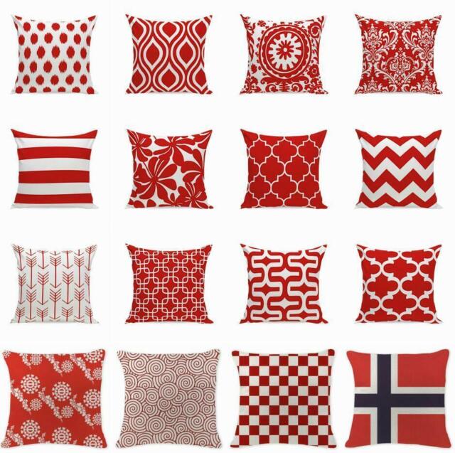 Simple Red Geometric Wave Cushion Cover Throw Pillow Case Sofa Car Home Decor Simple Red Geometric Wave Cushion Cover Throw Pillow Case Sofa Car Home Decor