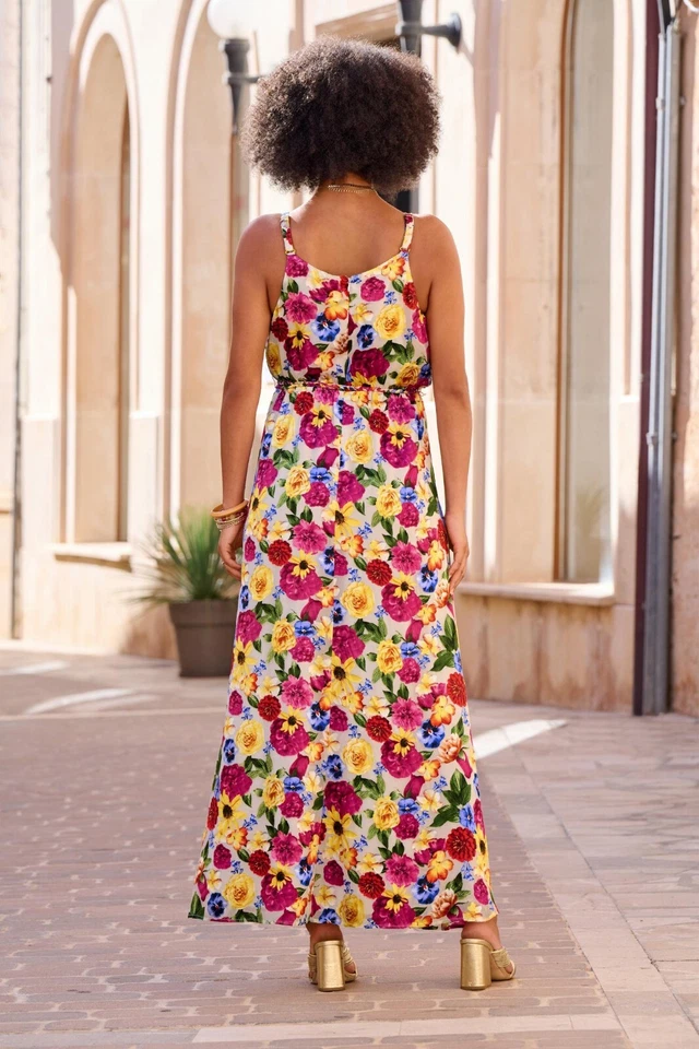 Nuevo con etiquetas Maxi Vestido Boston Proper Para Mujer Sobreplice Burnout Girasol Talla 14 Foto 3 de 4