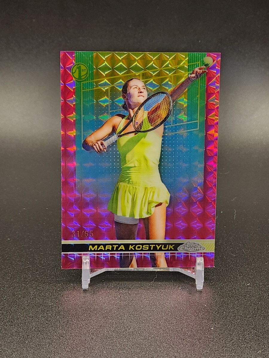 Marta Kostyuk 2024 Topps Chrome Tennis #149 1st Pink Geometric