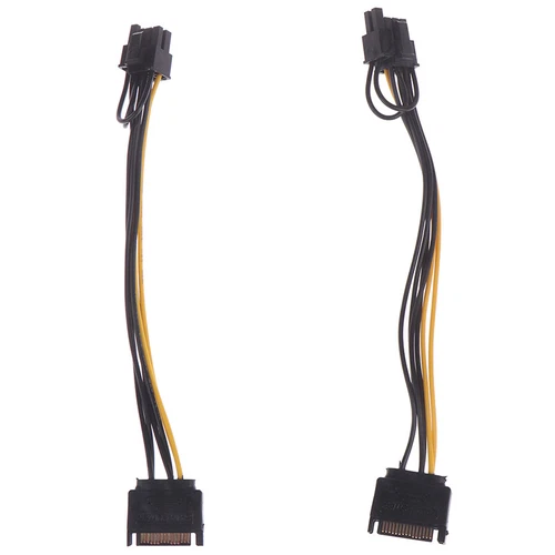 1pcs 15pin SATA Cable Male to 8pin(6+2) PCI-E Power Cable 20cm for Graphic C _ou