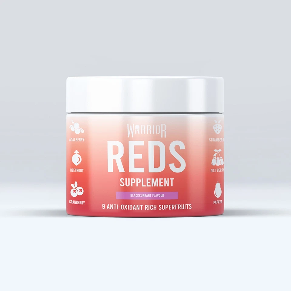 WARRIOR SUPPLEMENTS Warrior Reds Superfood Powder - BBE MAR 25 Food Supplement Blackcurrant (100g)