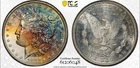 1882 S Morgan Silver Dollar PCGS MS64 Rainbow Toning Gold Shield