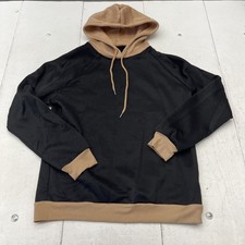Shein Black Brown Hooded Drawstring Sweatshirt Women's Size Large NEW