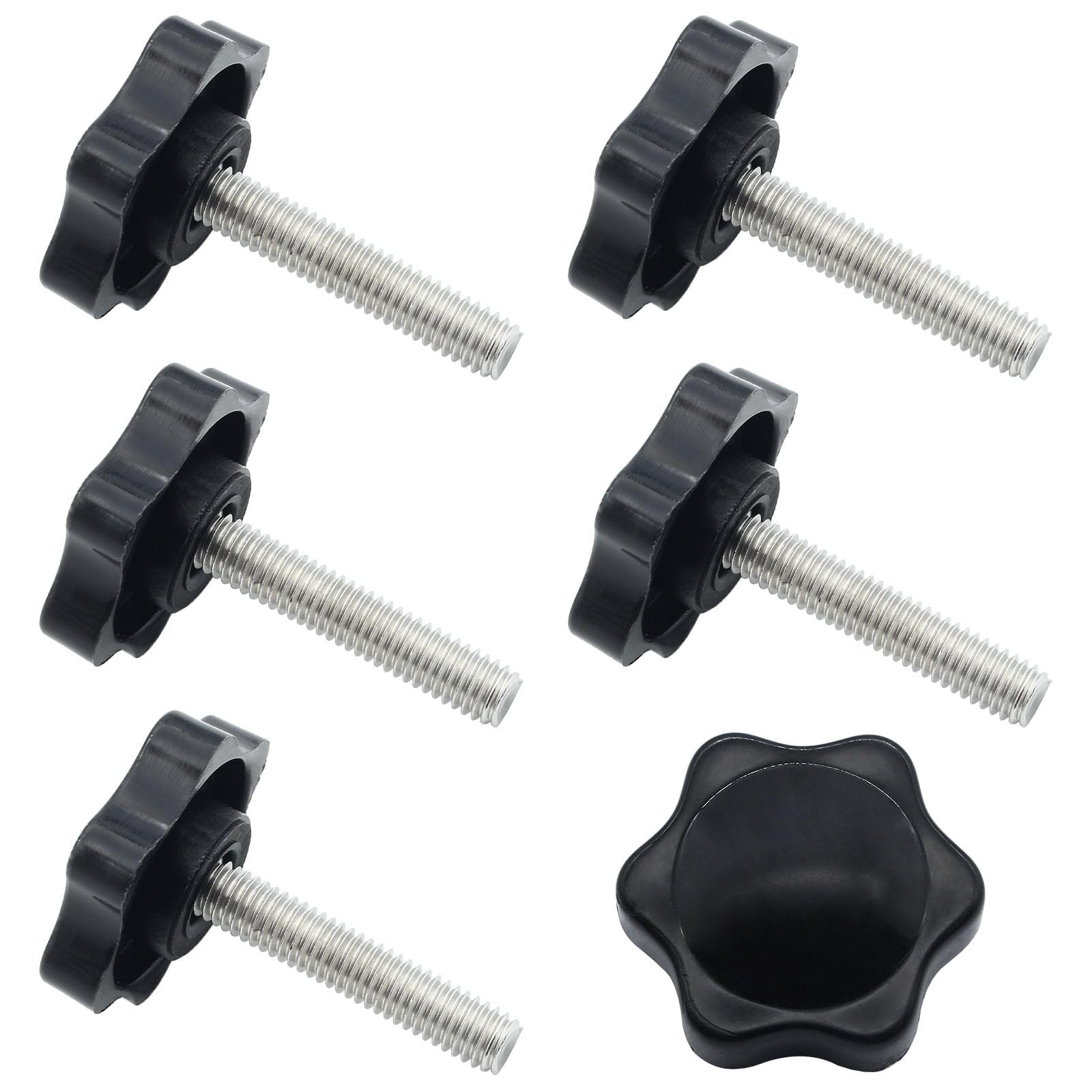 6 Pieces M6 x 40mm Thread Star Knobs, Plastic Hex Shaped Clamping Knob Handle...