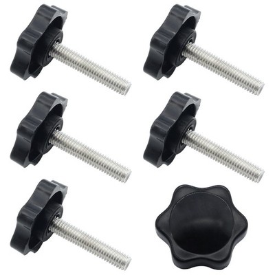 6 Pieces M6 x 40mm Thread Star Knobs, Plastic Hex Shaped Clamping Knob Handle...