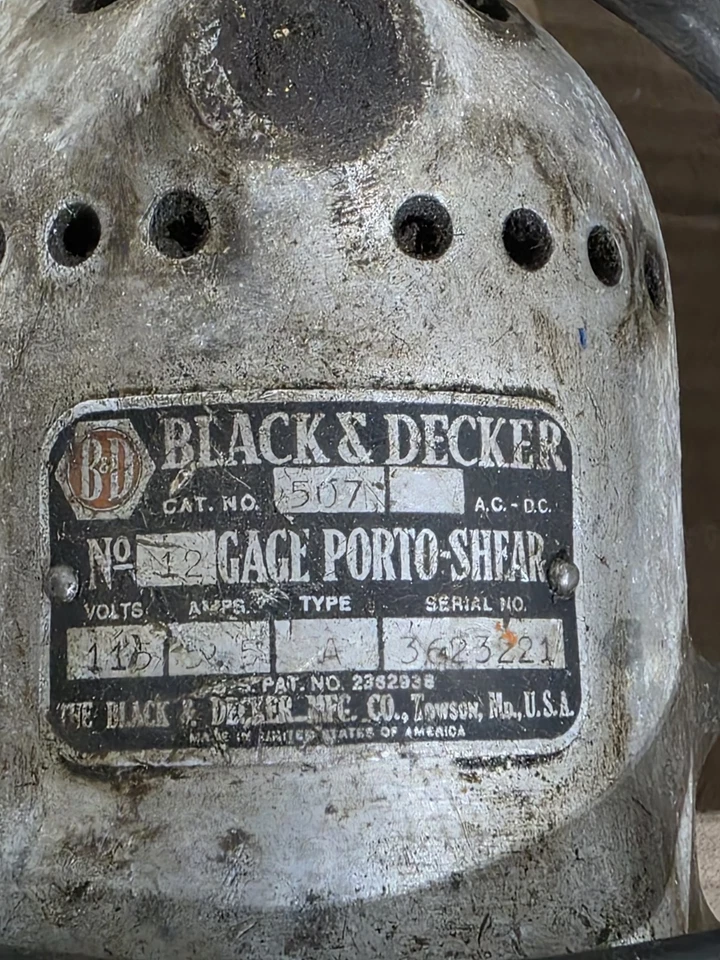 Cortador de metal calibre 12 vintage Black & Decker chapa Porto cizalla mordedor Foto 2 de 4