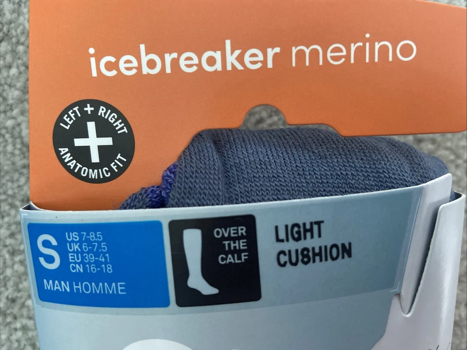 Calcetines de esquí de lana merino rompehielos cojín ligero OTC sobre la pantorrilla S venta al por menor $31 Foto 3 de 4