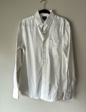 J.CREW Bowery Performance Classic Fit White Long Sleeve Button-Down Shirt M