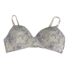 40D Molded Soft Cup Bra Womens Adjustable Straps Tie-Dye Print Purple/Beige