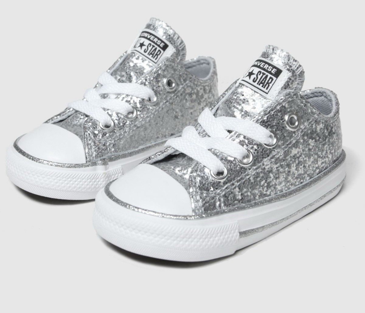 Silver Glitter Trainers Kids Converse Glitter Chuck Taylor Infant