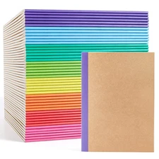 48 Pack Composition Notebooks Bulk, Kraft Cover Lined Blank College Ruled Com...