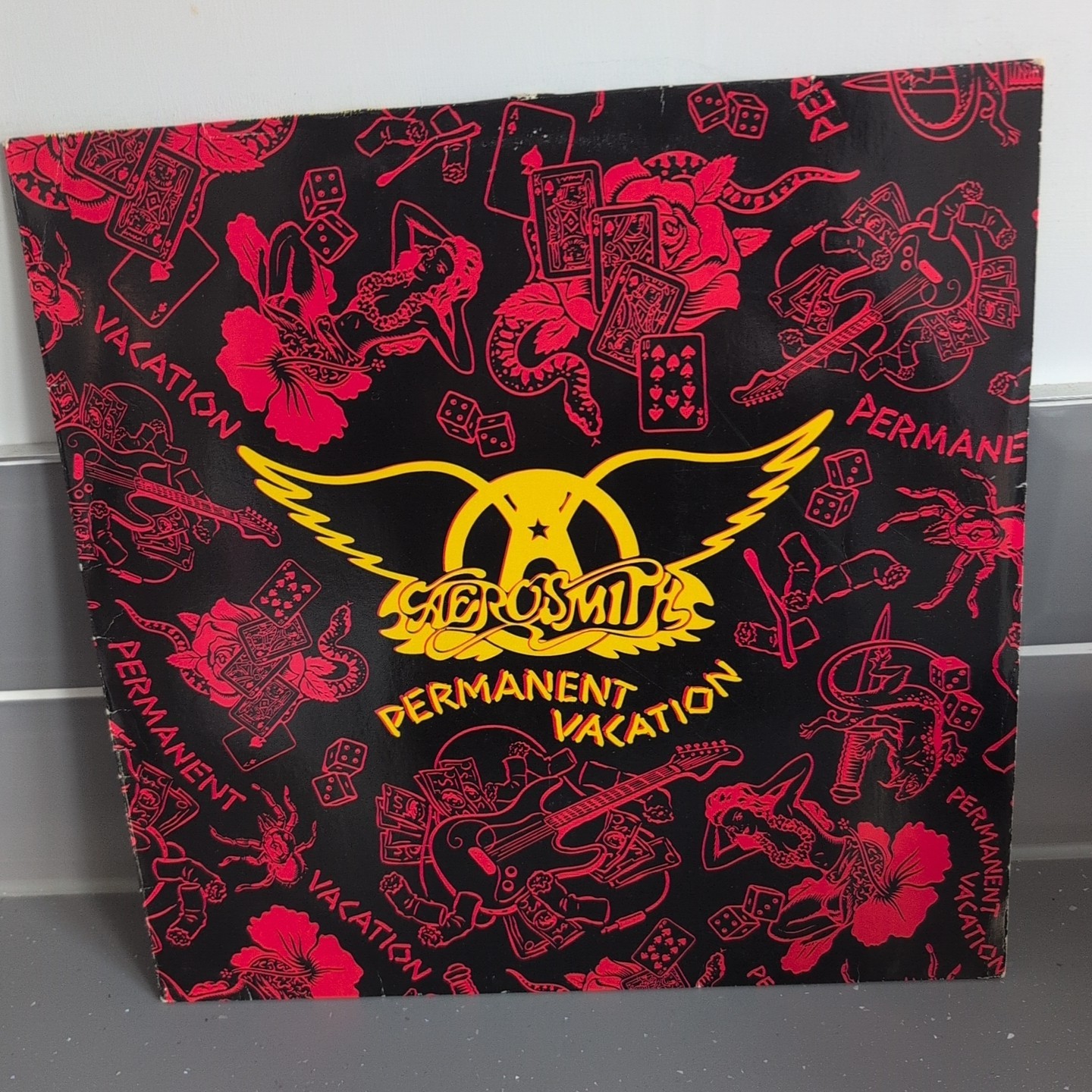 AEROSMITH - PERMANENT VACATION 1987 1st VINYL LP WX126 924 162-1 VG+/VG