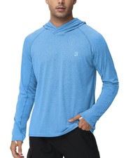 Mens UPF 50 Fishing Shirts - Long Sleeve UV Sun Protection Hoodie Outdoor Hi...