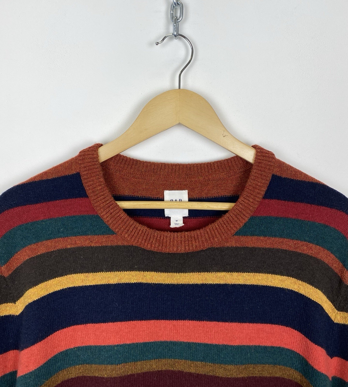Gap Sweater Merino Wool Knit Stripe Pattern Mens … - image 2