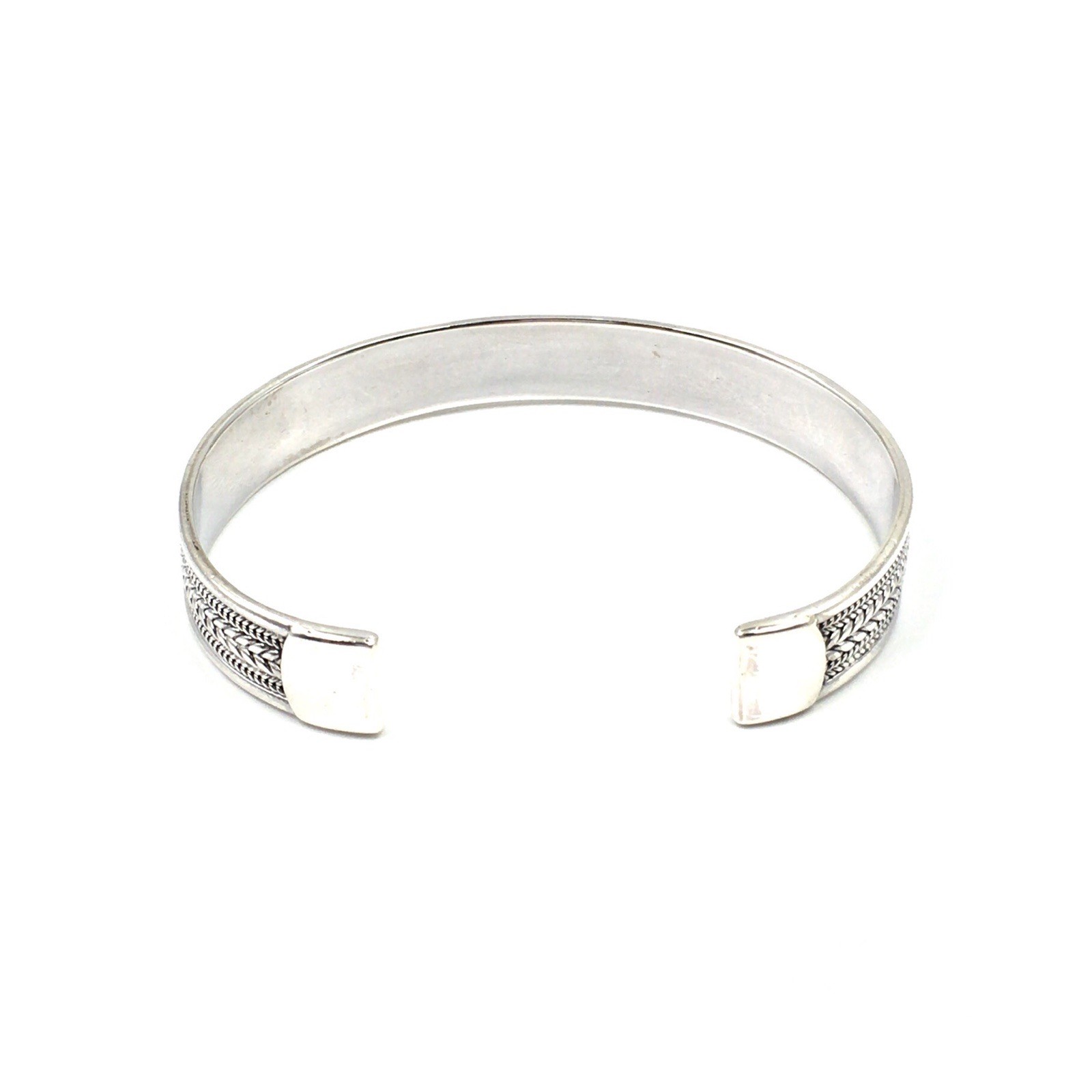 925 Sterling Silver Solid Bangle Modern Bangle Me… - image 9