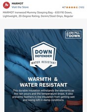 Ironwood Mummy Sleeping Bag - 650 Fill Down, Lightweight, 30-Degree Rating, Bomb
