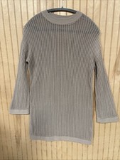 Quince Mesh-knit Women’s Beige Long Sleeve Sweater Dress Size Small