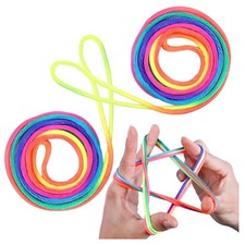 Fingertwist Nylon Fadenspiele 2er Set Rainbow Rope 160cm Kinder Erwachsene
