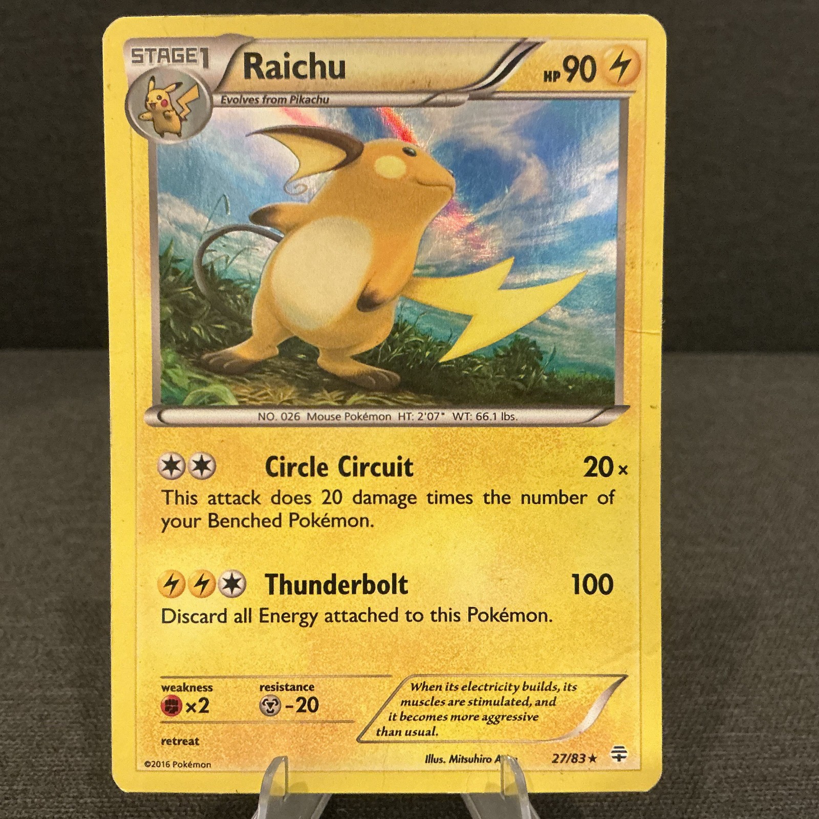 Raichu 27/83 XY Generations Holo Rare 2016 Pokemon TCG Card