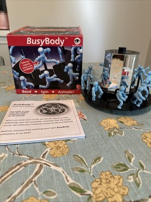 *RARE* BusyBody Animator STOP MOTION TOY! Posable Spinning Mirror COMPLETE w BOX