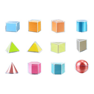 12 Stück 3D Formen Geometrisch Set Muster Blöcke für Kindergarten Zuhause Kinder