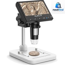 Microscope, LCD Digital Coin Microscope 1000x, Coin Magnifier with 8 Adjustab...