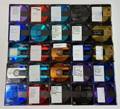 Lot of 25 Sony 80min Minidiscs Color Collection Shock Absorbing Premium