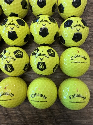 20 Callaway Chrome Soft Yellow Truvis Triple Track TruTrack Golf Balls 4A (AAAA) - Picture 17 of 18