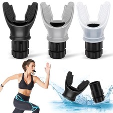 3 PCS Portable Breathing Trainer with Adjustable Resistance Settings Black/G...