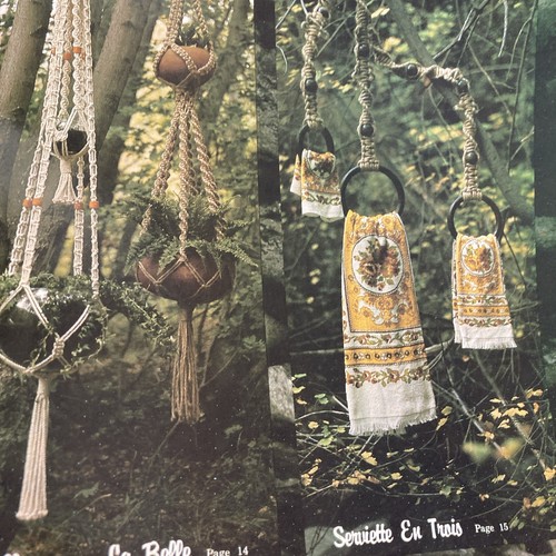 Vtg Rare Macrame Elegance Pattern Plant & Towel Holders 1976 book #GS1M - Picture 5 of 8
