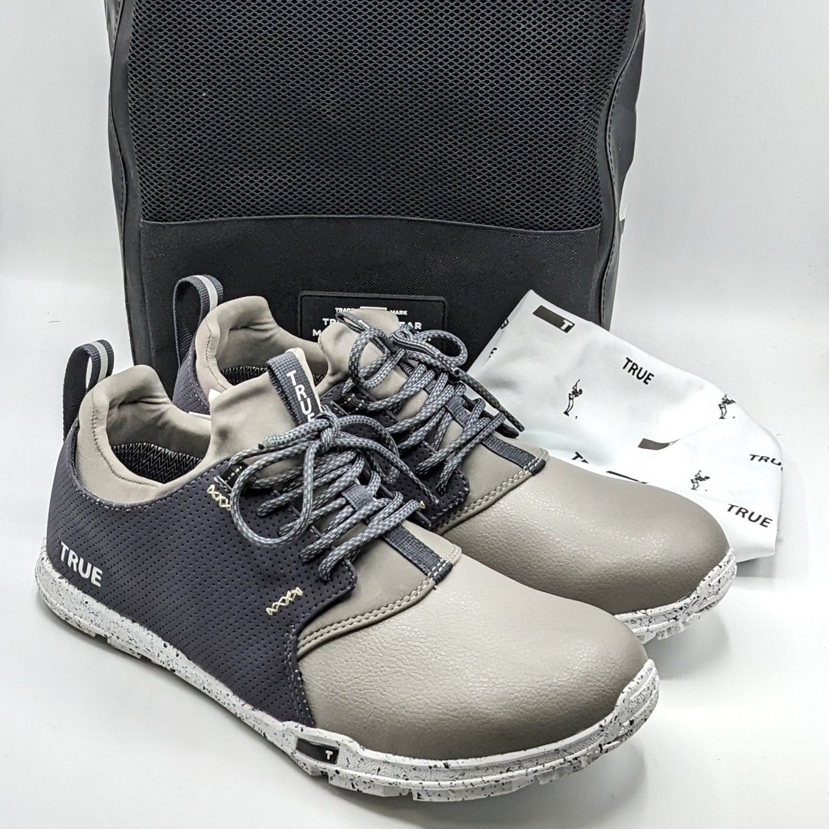 TRUE Linkswear Original Men's Nine Iron Grey Waterproof Golf Shoe  w/Case 10