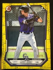 2026 Bowman Matt Klein 1st /75 Yellow Score Card Prospect #BP-146 Rockies