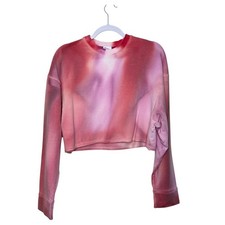 Nike Yoga Luxe Cropped Fleece Sweatshirt Women S Pink Tie Dye DV9185-633
