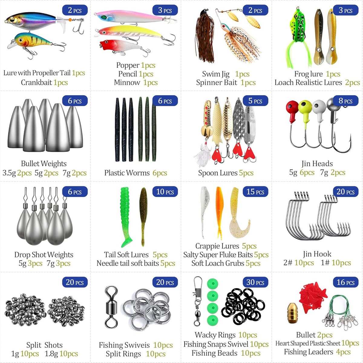 Fishing Lures Baits Tackle Accessories Kit 166 pcs fishing