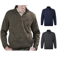 Mens Fort Easton Pullover Comfortable Fleece Sweatshirt Knitted Jumper Zip Top