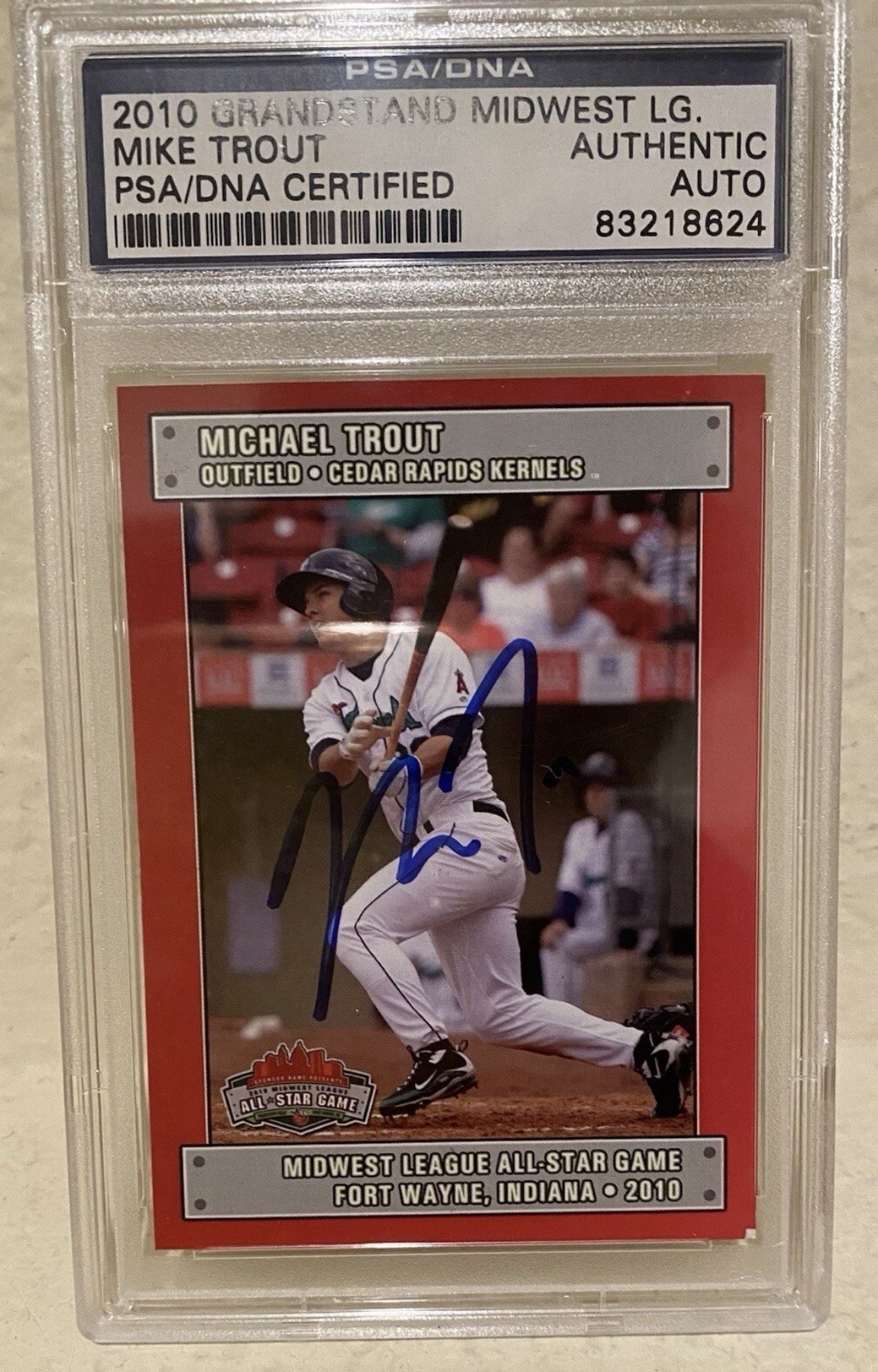 **PSA/DNA Auto RC** Mike Trout 2010 Grandstand Midwest LG ASG Kernel’s Angels
